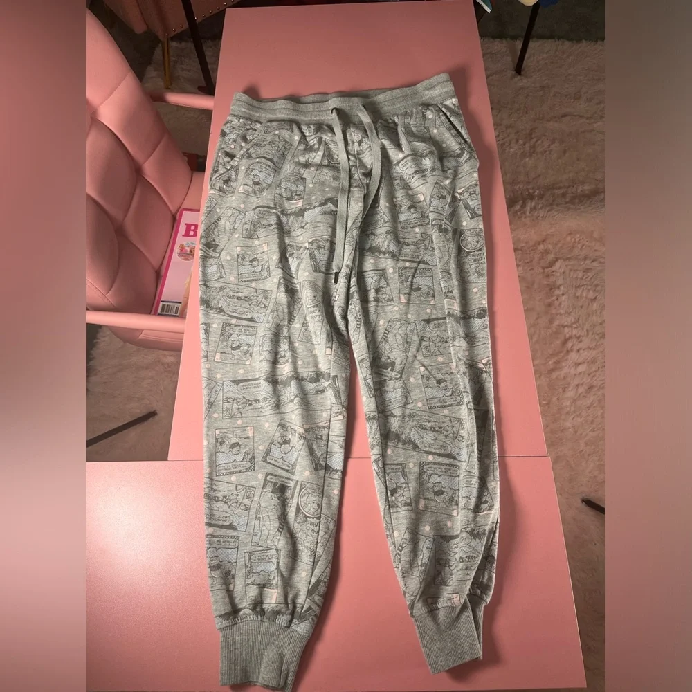Disney‎ Winnie The Pooh pajama jogger sleep lounge pants Size small 4-6 in grey